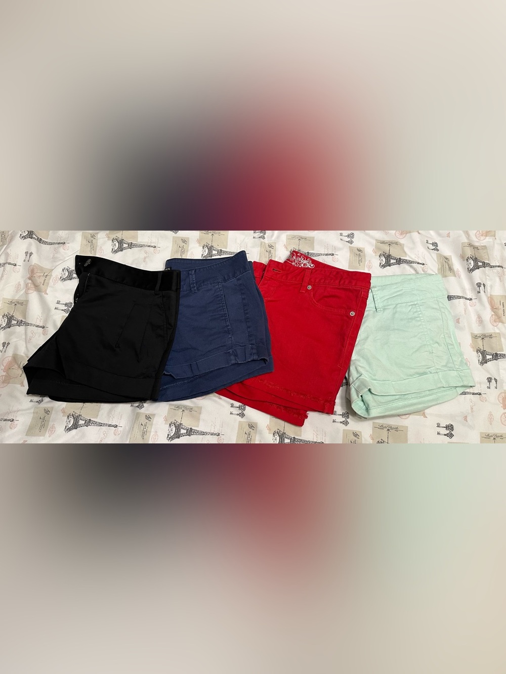Express Women’s Shorts Set — Black, Navy, Red, and Mint